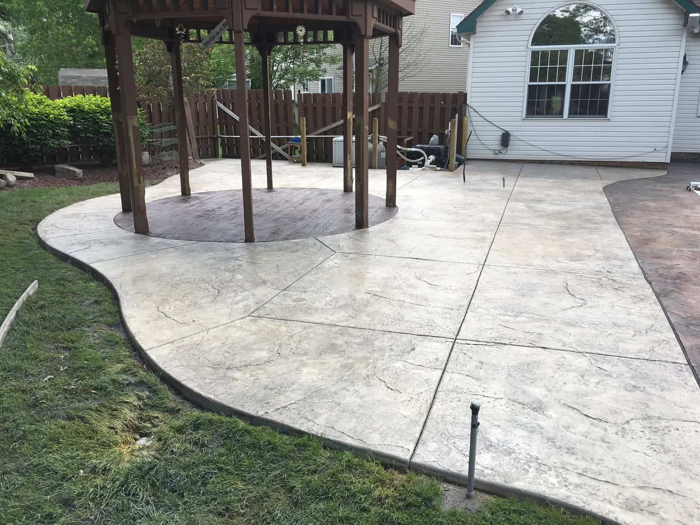 Stamped patio finish detail